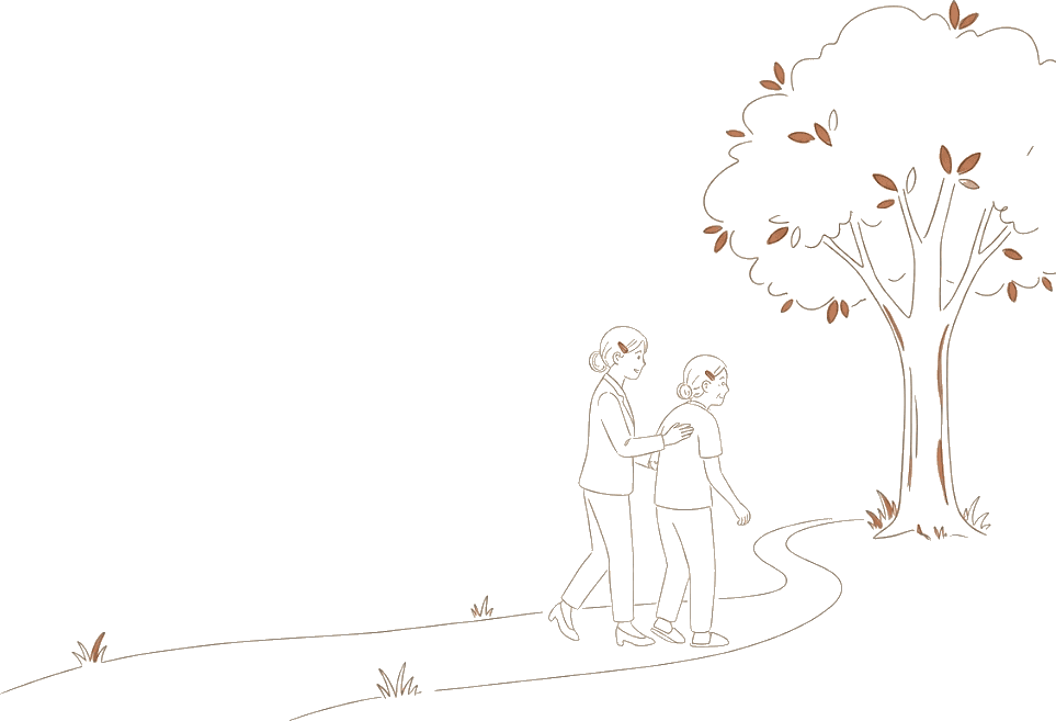 地域でつながり支え合う様子のイラスト